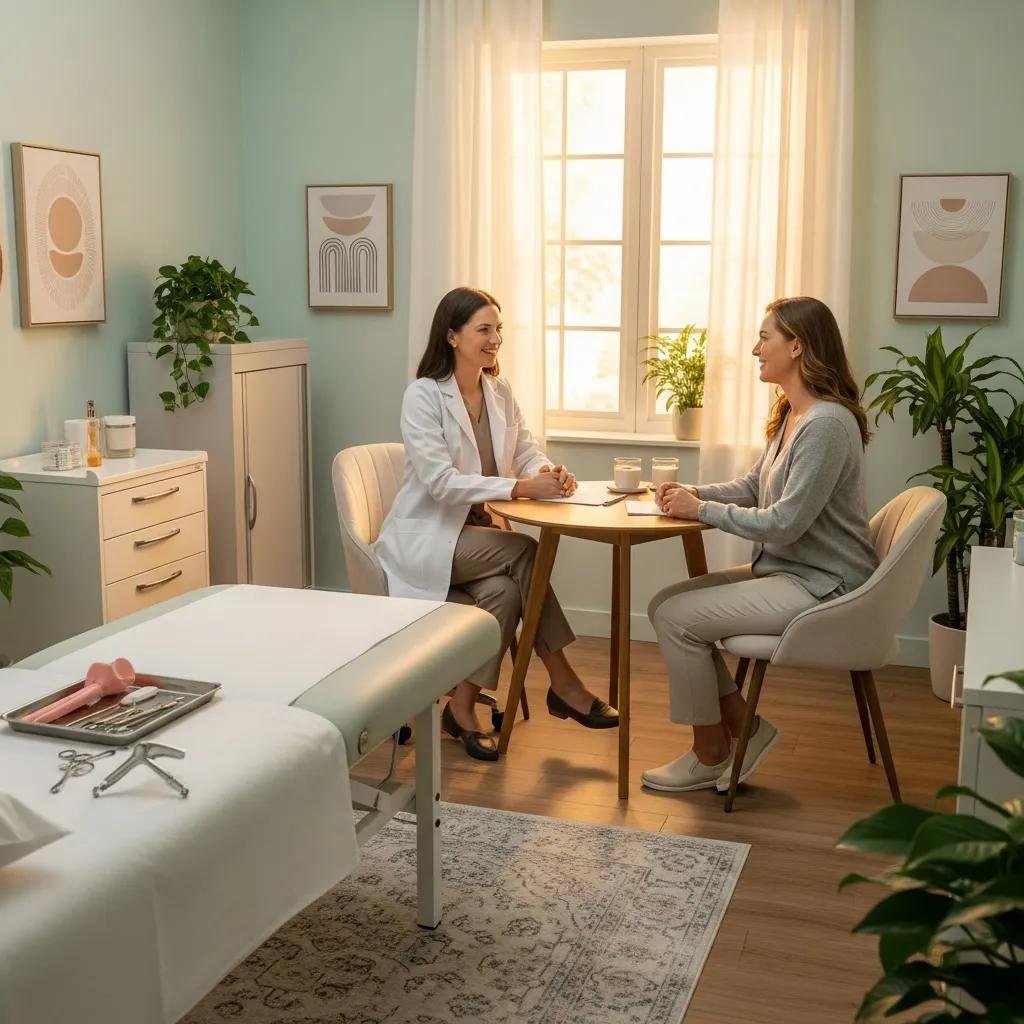 Comfortable consultation room for women's health with a female gynaecologist